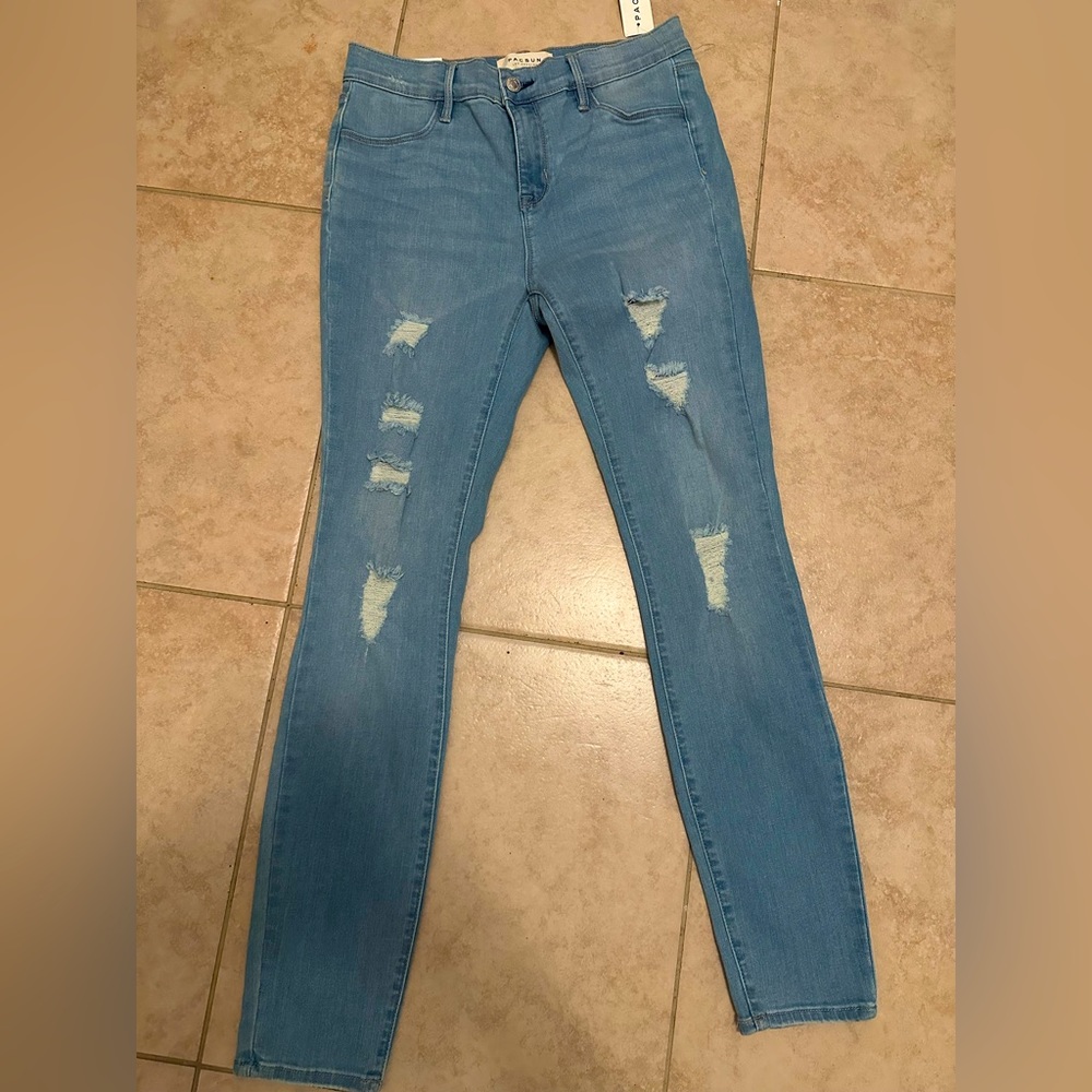 Distressed jeans